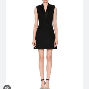 NWOT Alexander McQueen sleeveless satin tuxedo mini dress